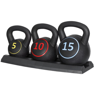 Elevate Your Home Workouts with the 3-Piece Kettlebell Set & Storage Rack – Perfect for Strength Training and Fitness Goals!