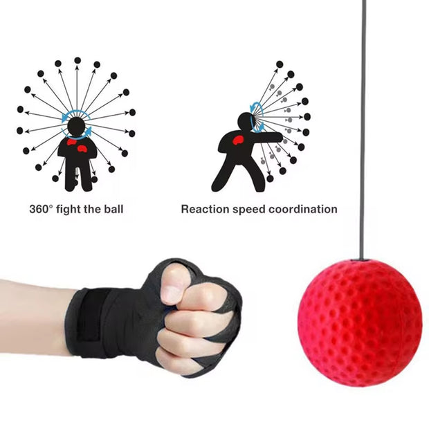 Head-Mounted PU Speed Ball for MMA and Sanda Training - Hand-Eye Coordination Fitness Equipment