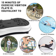 Vibration Plate Exercise Machine Whole Body Workout Vibration Fitness Platform with Accessories, White
