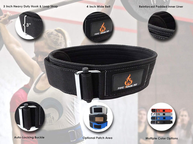 4 Inch Weight Lifting Belt for Men and Women, Back Support for Powerlifting, Squats, Deadlifts, Onlyming Weightlifting & Cross Training Workout