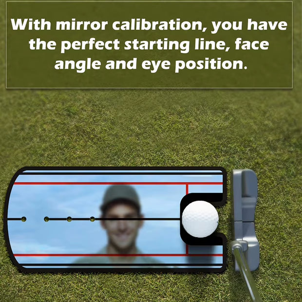 Portable Golf Putting Alignment Mirror - 12x6 Inches for Indoor & Outdoor Practice