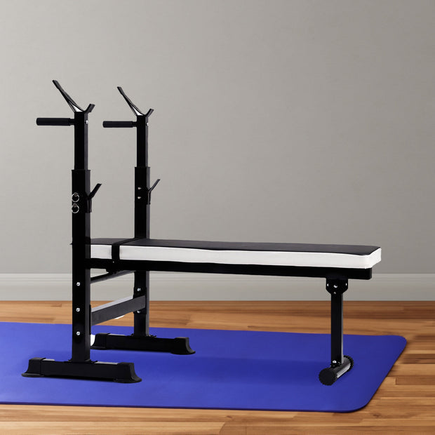 Transform Your Home Gym with the Fitness Adjustable Strength Training Workout Station - Black