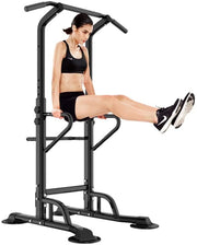 Elevate Your Workout with the Power Tower Dip Station - Multi-Function Strength Training Fitness Station for Home and Gym, Supports Up to 330Lbs