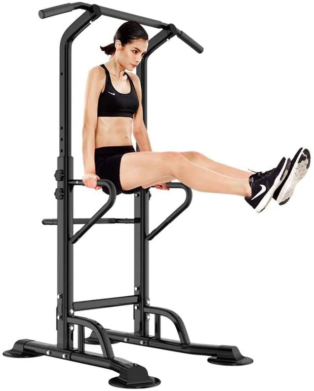 Elevate Your Workout with the Power Tower Dip Station - Multi-Function Strength Training Fitness Station for Home and Gym, Supports Up to 330Lbs