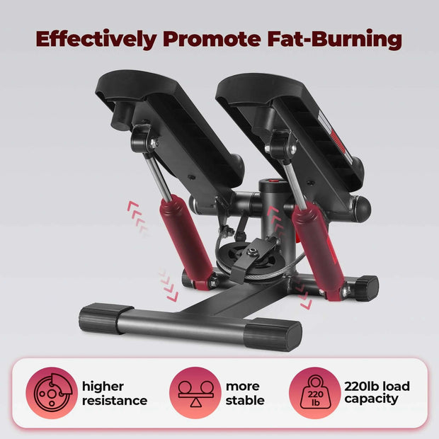 Mini Steppers for Workout with LCD Monitor with Resistance Bands