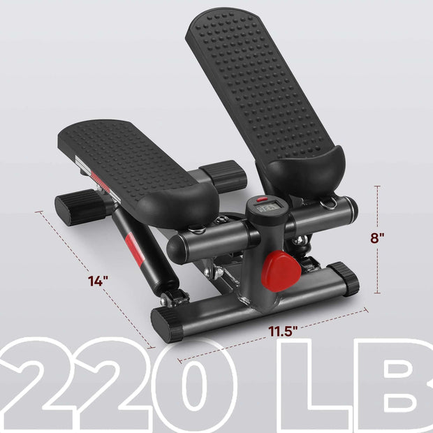Mini Steppers for Workout with LCD Monitor with Resistance Bands