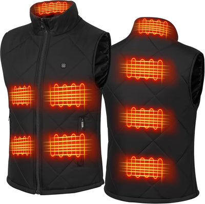 Heated Vest for Men Women USB Electric 8 Heating Zones Heated Jacket Vest for Winter Warm, No Battery Pack
