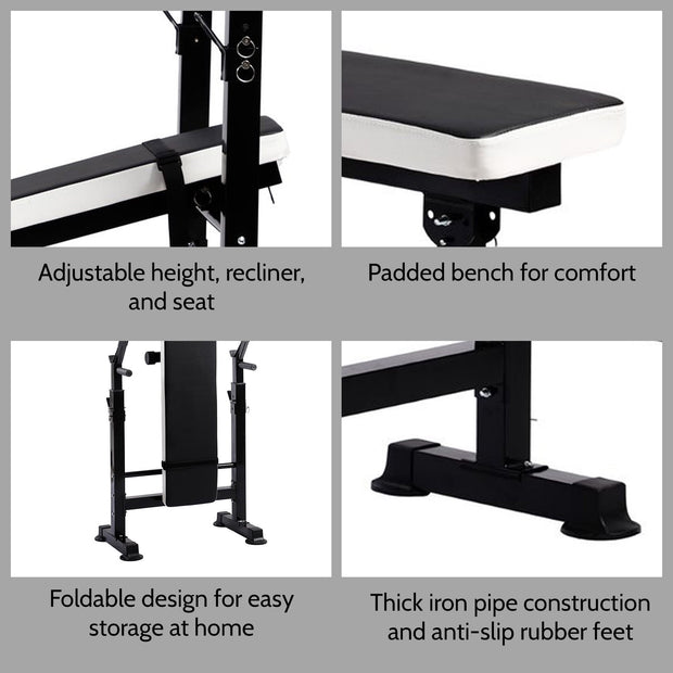 Transform Your Home Gym with the Fitness Adjustable Strength Training Workout Station - Black
