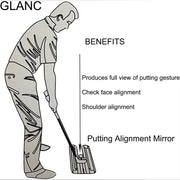 Portable Golf Putting Alignment Mirror - 12x6 Inches for Indoor & Outdoor Practice