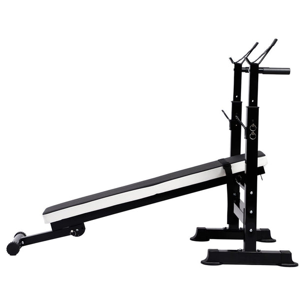 Transform Your Home Gym with the Fitness Adjustable Strength Training Workout Station - Black