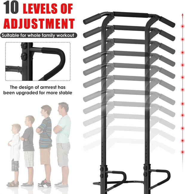 Elevate Your Workout with the Power Tower Dip Station - Multi-Function Strength Training Fitness Station for Home and Gym, Supports Up to 330Lbs