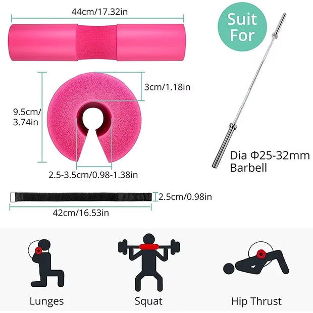 Neck Shoulders Support Weight Lifting Barbell Pad Fitness for Pull up Hip Training Anti-Slip Bodybuilding Gym Equipment Workout