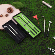 Mini Desktop Golf Pen Set - Complete Gift with Putting Green, 3 Club Pens, Balls, and Flag for Fun Desk Games