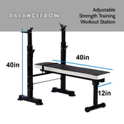 Transform Your Home Gym with the Fitness Adjustable Strength Training Workout Station - Black
