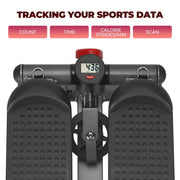 Mini Steppers for Workout with LCD Monitor with Resistance Bands