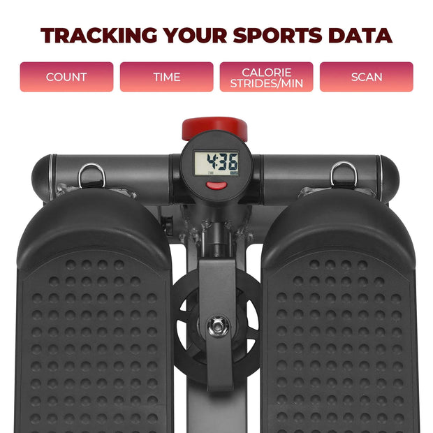 Mini Steppers for Workout with LCD Monitor with Resistance Bands