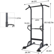 Elevate Your Workout with the Power Tower Dip Station - Multi-Function Strength Training Fitness Station for Home and Gym, Supports Up to 330Lbs