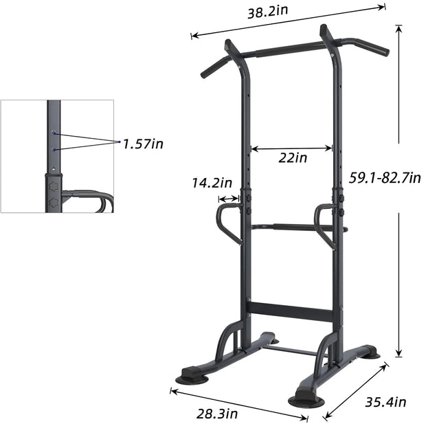 Elevate Your Workout with the Power Tower Dip Station - Multi-Function Strength Training Fitness Station for Home and Gym, Supports Up to 330Lbs