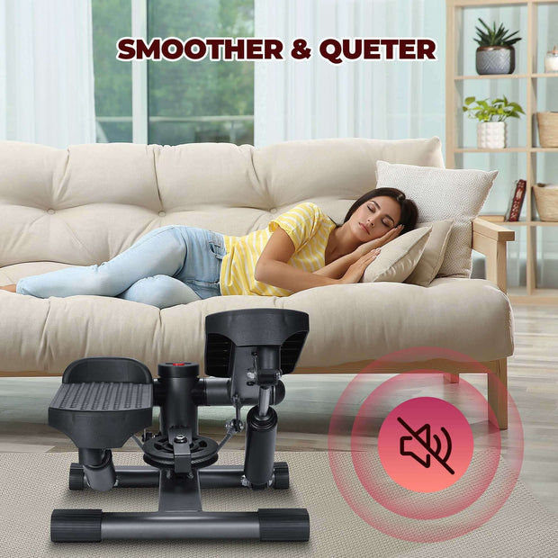Mini Steppers for Workout with LCD Monitor with Resistance Bands