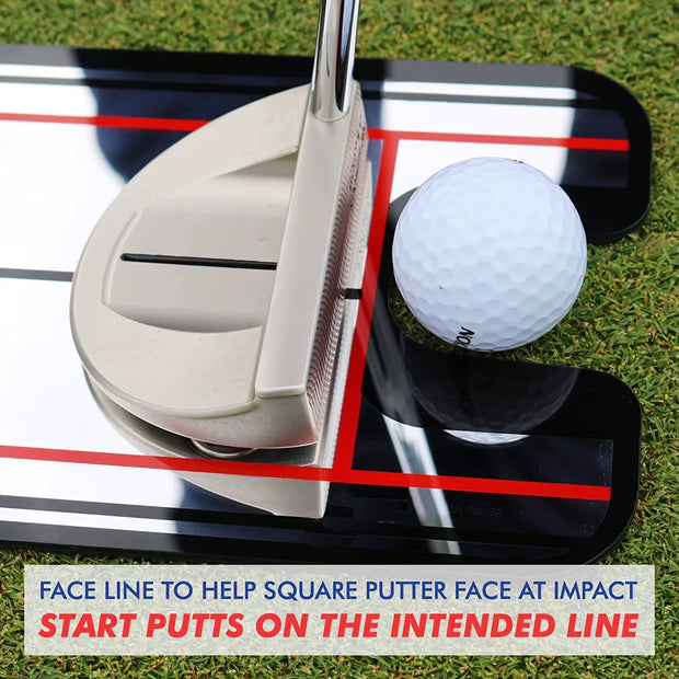Portable Golf Putting Alignment Mirror - 12x6 Inches for Indoor & Outdoor Practice