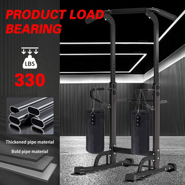 Elevate Your Workout with the Power Tower Dip Station - Multi-Function Strength Training Fitness Station for Home and Gym, Supports Up to 330Lbs